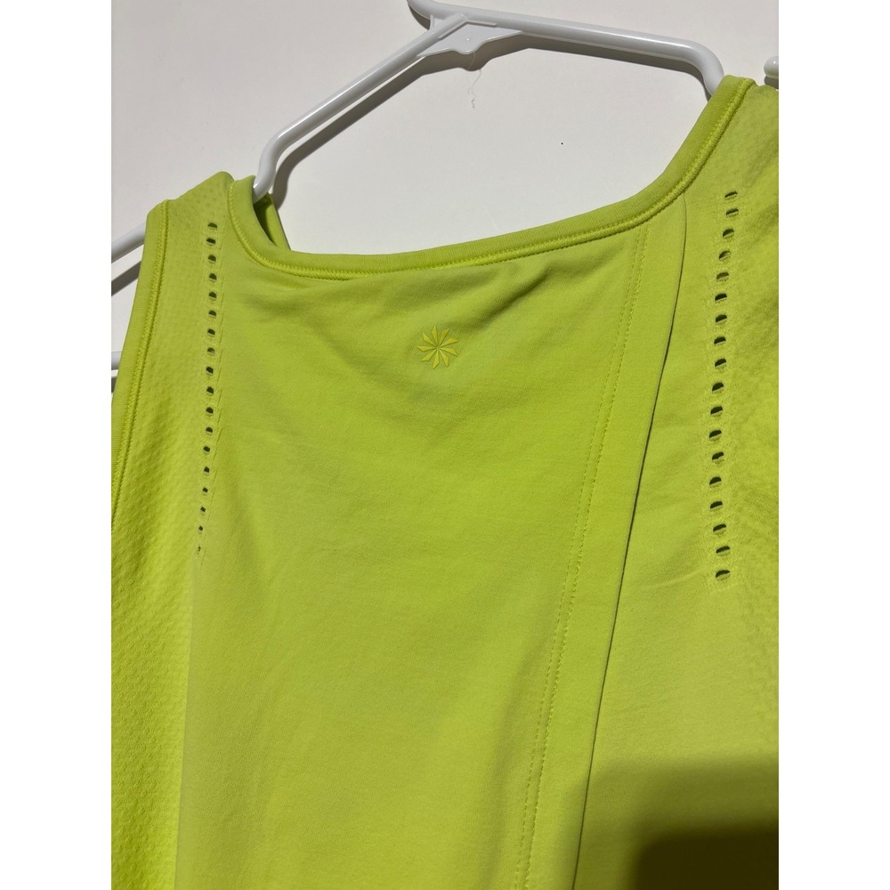 Athleta Womens Size S Bright Green Foothill Split Back Tank Top 79285 - Picture 3 of 6